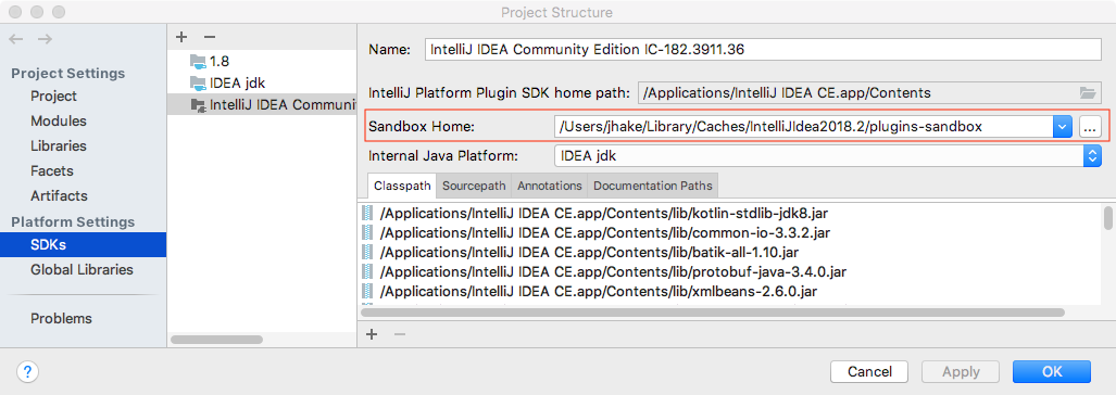 Specify Sandbox Path